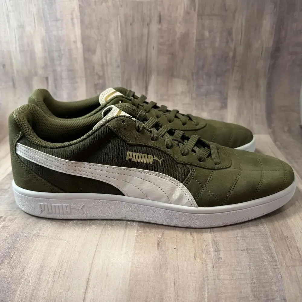 Puma Astro Kick Mens Sz 11.5 Suede Low Top Forrest Night Olive Green/White Shoes - Picture 4 of 12